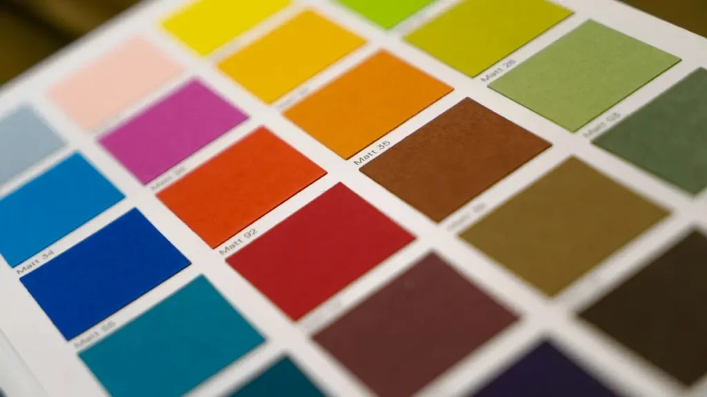 Nuancier de couleurs vives en gros plan
