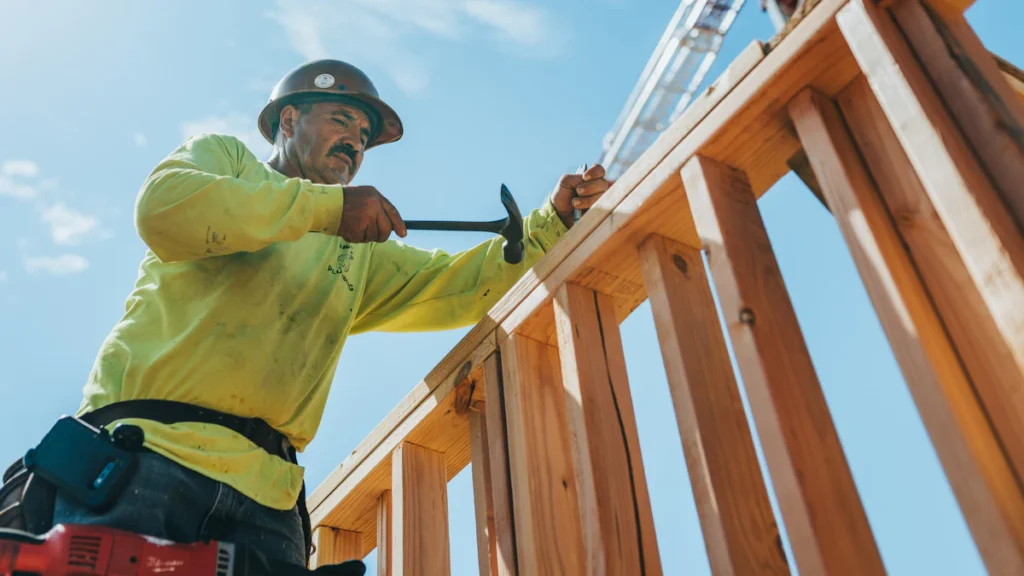 Ouvrier qualifié sur un chantier
