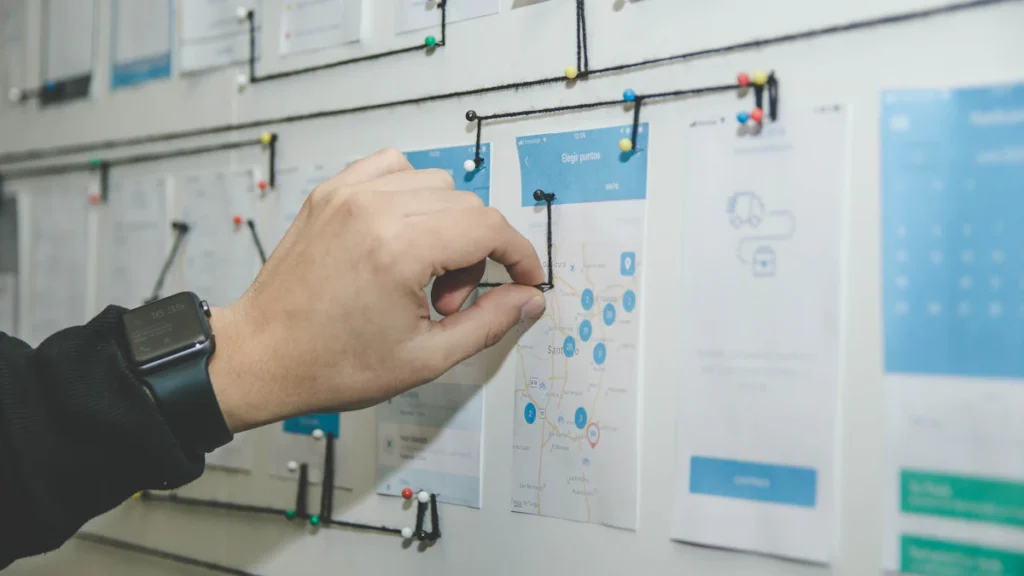 Tableau blanc avec un plan d'action