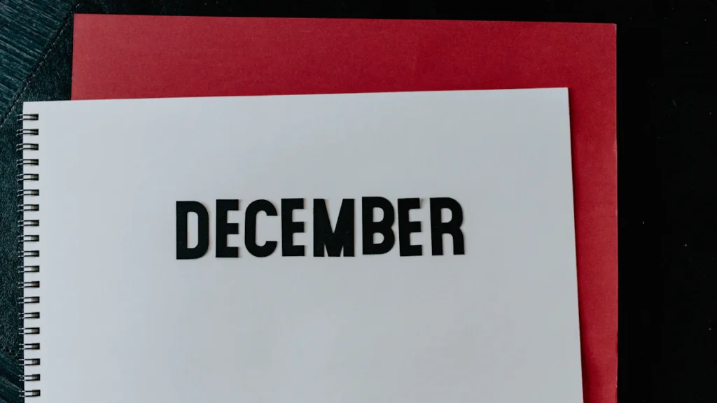 Calendrier de fin d'année avec une enveloppe